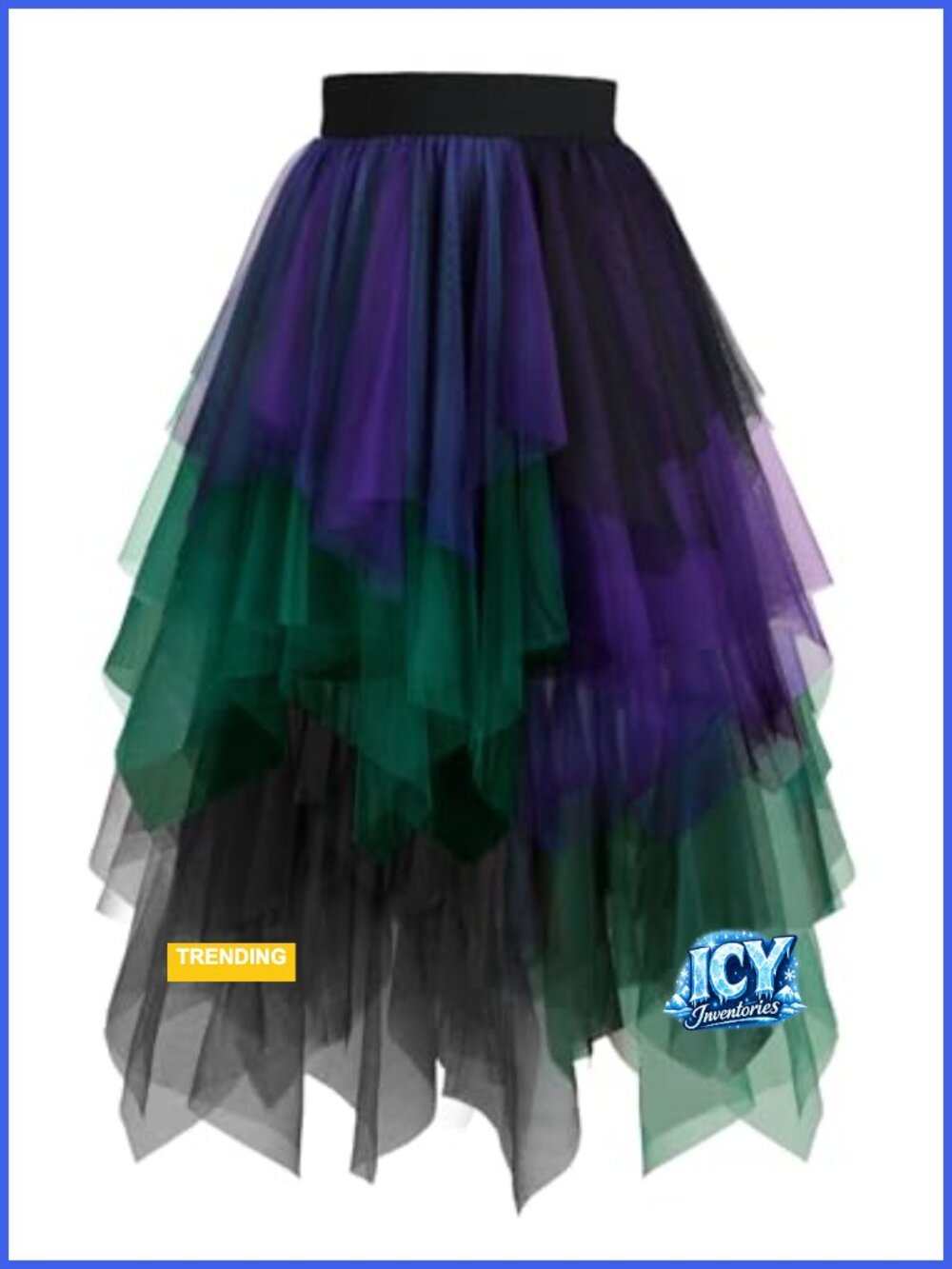 Layered Tulle Midi Skirt A-Line High Elastic Waist Tutu Skirt